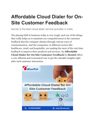 Affordable Cloud Dialer for On-Site Customer Feedback