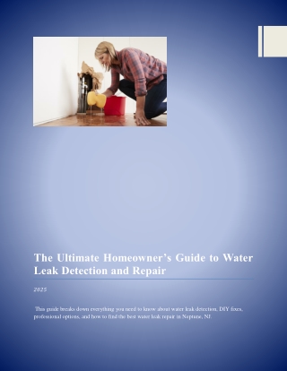 The Ultimate Homeowner’s Guide to Water Leak Detection and Repair in Neptune, NJ