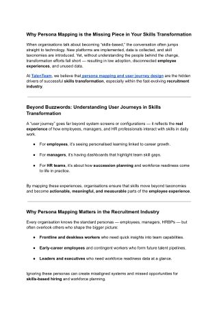 Why Persona Mapping is the Missing Piece in Your Skills Transformation