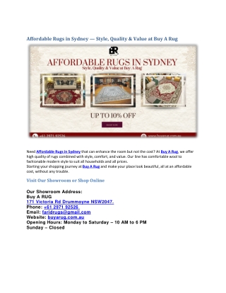 Affordable Rugs in Sydney