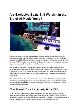 Are Exclusive Beats Still Worth It in the Era of AI Music Tools_