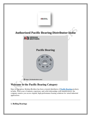 Authorized Pacific Bearing Distributor India