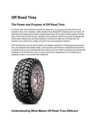 off road tires