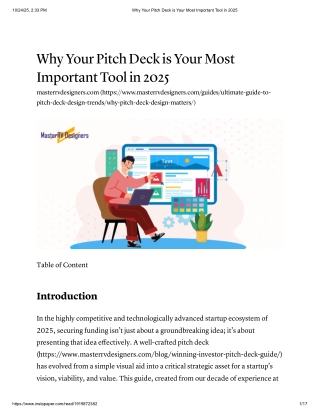 Why Your Pitch Deck is Your Most Important Tool in 2025