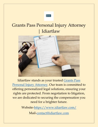 Grants Pass Personal Injury Attorney | Idiartlaw