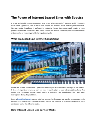 Internet Leased Line for Businesses | High-Speed Connectivity by Spectra
