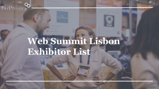 Web Summit Lisbon Exhibitor List