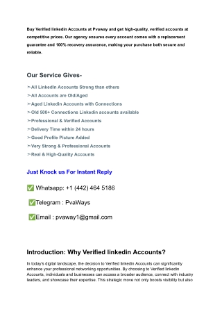 B-u-y ,Verified Linkedin Accounts_In Hotobhaga Time to Now