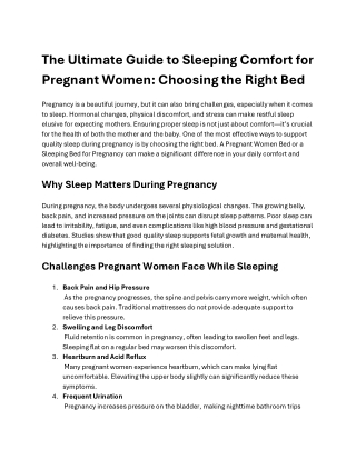 The Ultimate Guide to Sleeping Comfort for Pregnant Women