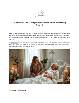 Compassion in the Final Chapter: The Role of a Death Doula