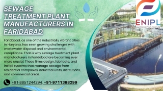 Building Clean Infrastructure Sewage Treatment Plant Manufacturers in Faridabad Leading the Change