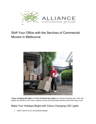 Shift Your Office with the Services of Commercial Movers in Melbourne