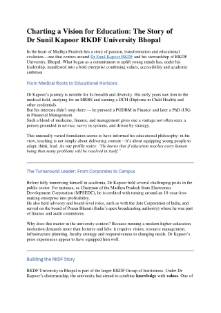 Dr. Sunil Kapoor RKDF