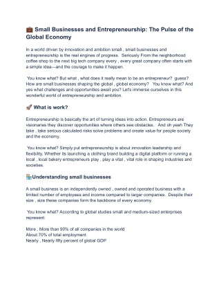 Small Business and Entrepreneurship: Building Success from the Ground Up