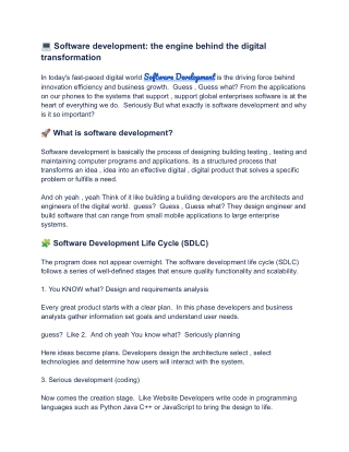 Software Development: Building the Digital Future Through Innovation