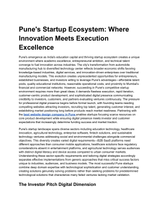 Pune's Startup Ecosystem_ Where Innovation Meets Execution Excellence