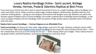 Luxury Replica Handbags Online  Saint Laurent, Bottega Veneta, Hermes, Prada & Valentino Replicas at Best Prices