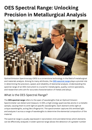 OES Spectral Range Unlocking Precision in Metallurgical Analysis
