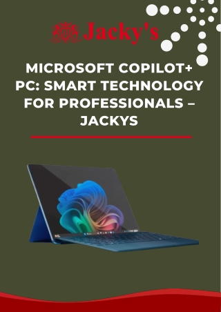 Microsoft Copilot  PC Smart Technology for Professionals – Jackys