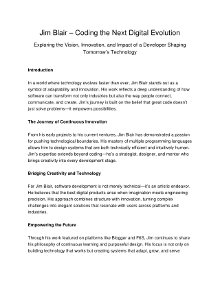 Jim Blair – Empowering the Digital Generation with Purposeful Code