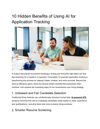 10 Hidden Benefits of Using AI for Application Tracking