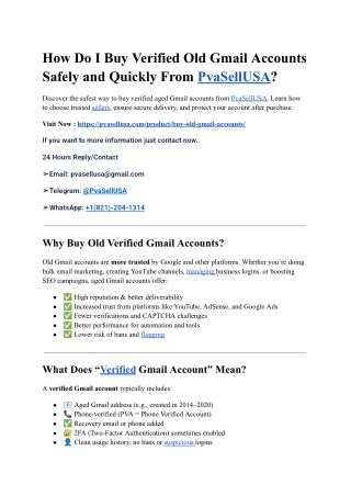 Buy Gmail Accounts - Rufus Vega's Blog