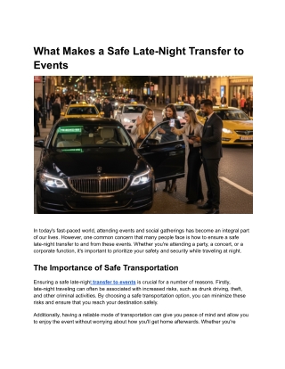 What Makes a Safe Late-Night Transfer to Events
