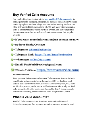 Buy Verified Zelle Accounts