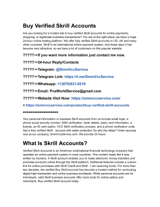 Buy Verified Skrill Accounts