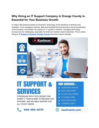 IT Support Company Orange County