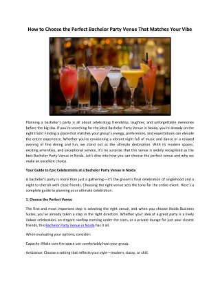 How to Choose the Perfect Bachelor Party Venue That Matches Your Vibe