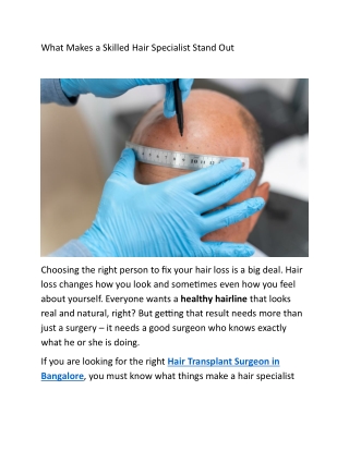 What Makes a Skilled Hair Specialist Stand Out