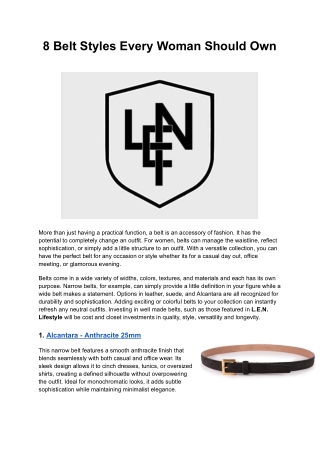 8 Belt Styles Every Woman Should Own