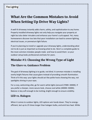What Are the Common Mistakes to Avoid When Setting Up Drive Way Lights