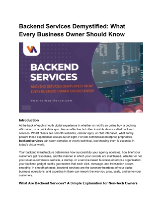 Backend Services Simplified for Business Owners