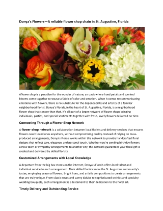 Flower Shop Network | Donya's Flowers - Nationwide Fresh Blooms & Delivery