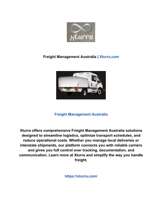 Freight Management Australia | Xturra.com