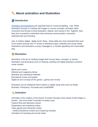 Animation and Illustration: Bringing Stories and Ideas to Life Through Art