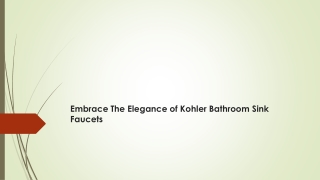 Embrace The Elegance of Kohler Bathroom Sink Faucets