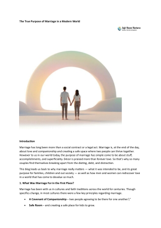 The True Purpose of Marriage in a Modern World Safe Haven Nurtures
