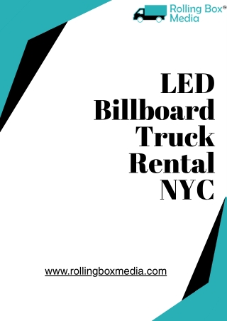 Get the Affordable LED Billboard Truck Rental in NYC