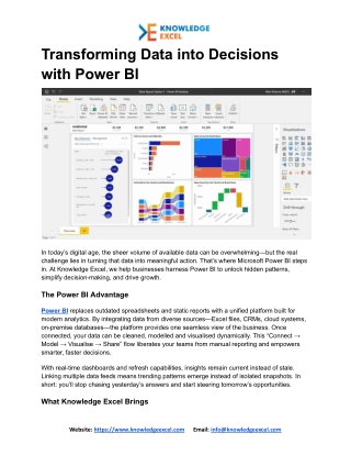 Power BI Services for Smarter Business Decisions | Knowledge Excel