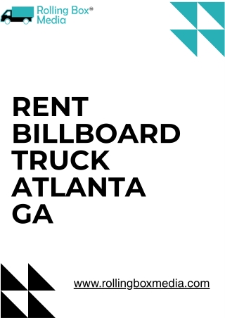 Boost Your Brand with Rent Billboard Truck in Atlanta GA