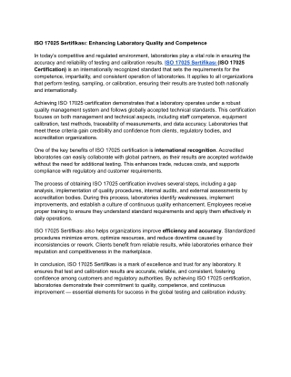 ISO 17025 Sertifikası