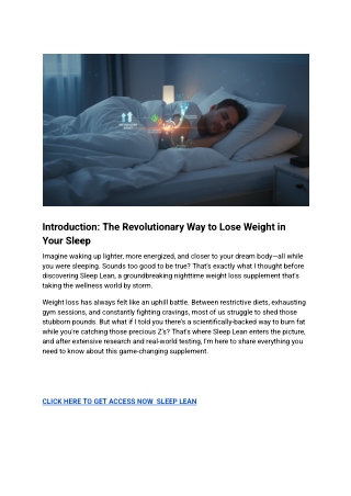 Sleep Lean Review 2025: Lose Weight While Sleeping - Does It Really Work?