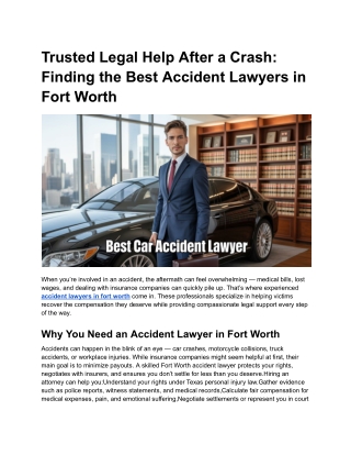 Trusted Legal Help After a Crash_ Finding the Best Accident Lawyers in Fort Worth