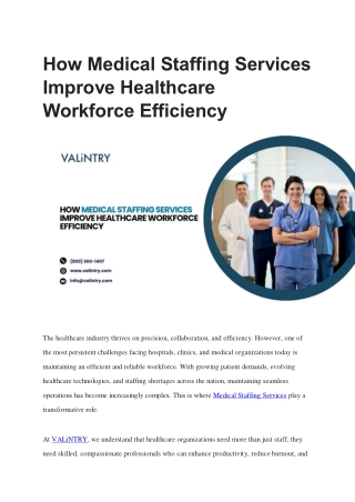 medical staffing services.