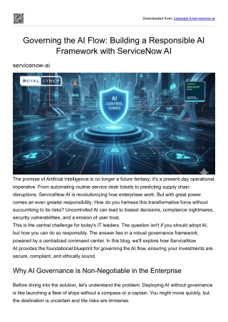 Governing the AI Flow: Building a Responsible AI Framework with ServiceNow AI