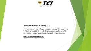 Transport Services In Pune TCIL