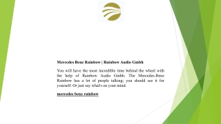 Mercedes Benz Rainbow  Rainbow Audio Gmbh